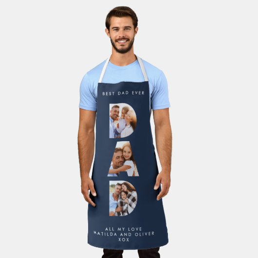 パパ写数々の真モダンタイポグラフィ紺 エプロン