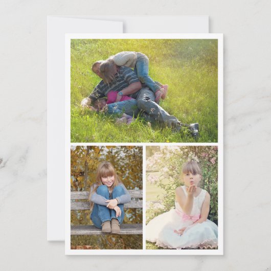 パパ写真コラージュ三写真父の日カード (正面)