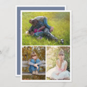 パパ写真コラージュ三写真父の日カード (正面/裏面)