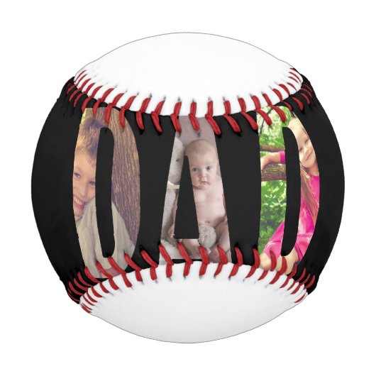 パパ写真コラージュ父の日 野球ボール (正面)