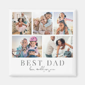 パパ写真コラージュ父 マグネット (正面)