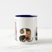 パパ写真コラージュ、お父様の日の贈り物 ツートーンマグカップ (中央)