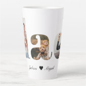 パパ写真コラージュ、ユニークパパ用ギフト カフェラテマグ (正面)