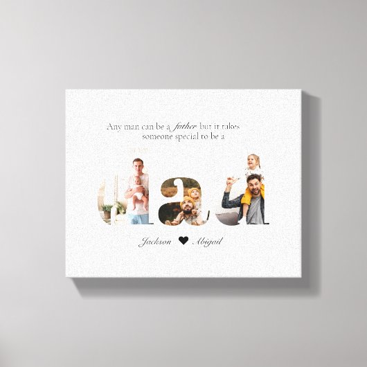 パパ写真コラージュ、誕生日ギフト用パパ キャンバスプリント (正面)