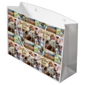 パパ写真コラージュDIY写真6写真コラージュ ラージペーパーバッグ (裏面アングル)