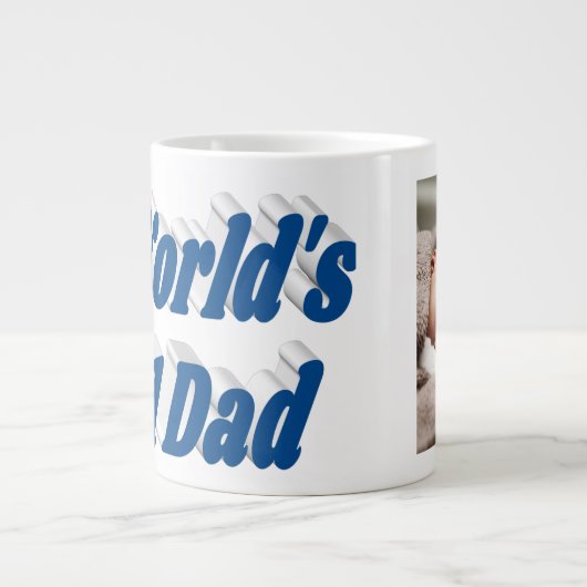 パパ写真シーブルー文字巨大コーヒーマグ ジャンボコーヒーマグカップ (正面)