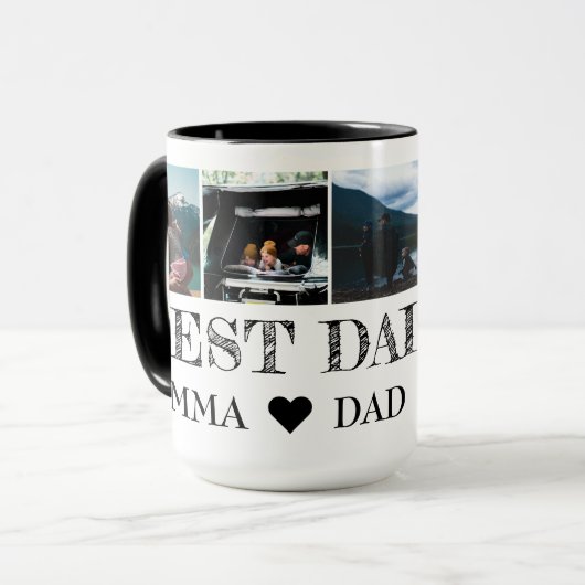 パパ写真パーソナライズされたコラージコーヒー用ギフト マグカップ (正面左)