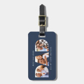 パパ写真モダンタイポグラフィの子どもの贈り物 ラゲッジタグ (正面縦)