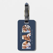 パパ写真モダンタイポグラフィの子どもの贈り物 ラゲッジタグ (裏面縦)