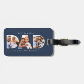 パパ写真モダンタイポグラフィの子どもの贈り物 ラゲッジタグ (裏面横)