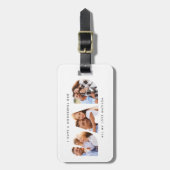 パパ写真モダンタイポグラフィの子どもの贈り物 ラゲッジタグ (正面縦)