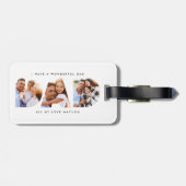 パパ写真モダンタイポグラフィの子どもの贈り物 ラゲッジタグ (裏面横)