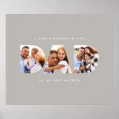 パパ写真モダンタイポグラフィの子供のギフトグレー ポスター (正面)