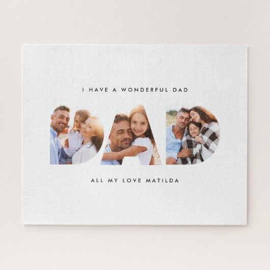 パパ写真モダンタイポグラフィ ジグソーパズル (横)