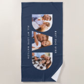 パパ写真モダンタイポグラフィ ビーチタオル (正面)