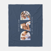 パパ写真モダンタイポグラフィ フリースブランケット (正面)