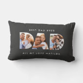 パパ写真モダンタイポグラフィ ランバークッション (裏面)