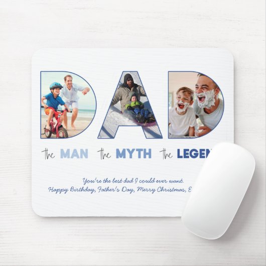 パパ切り出しコラージュの男の神話レジェンドブルー マウスパッド (マウス)