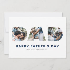 パパ切り出しフォトコラージュハッピーファーザーズデイ カード
