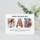 パパ切り出しフォトコラージュHappy Father's Day Card サンキューカード (スタンド正面)