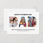パパ切り出しフォトコラージュHappy Father's Day Card サンキューカード (正面/裏面)
