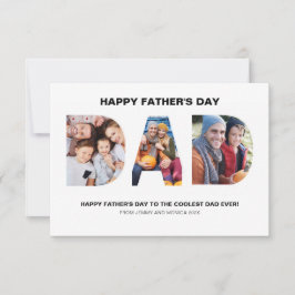 パパ切り出しフォトコラージュHappy Father's Day Card サンキューカード