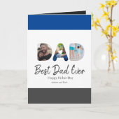 パパ切り出し3フォトコラージュギフパーソナライズされたト カード (黄色い花)