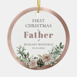 パパ初のクリスマス フォトキーホルダー セラミックオーナメント