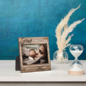 パパ初めてのクリスマスフォトウ素朴ッド フォトプラーク (インサイチュ)