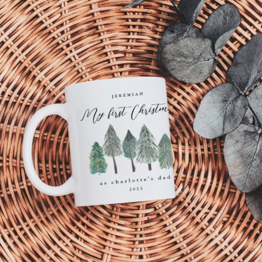 パパ初めてのクリスマスフォトパインツリーズ コーヒーマグカップ