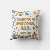 パパ前向きのDoodleメッセージ クッション (裏面)