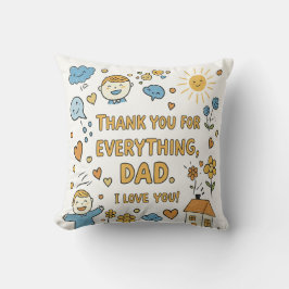 パパ前向きのDoodleメッセージ クッション