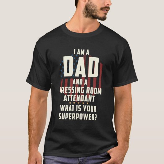 パパ化粧室付き添い人父の日 Tシャツ (正面)