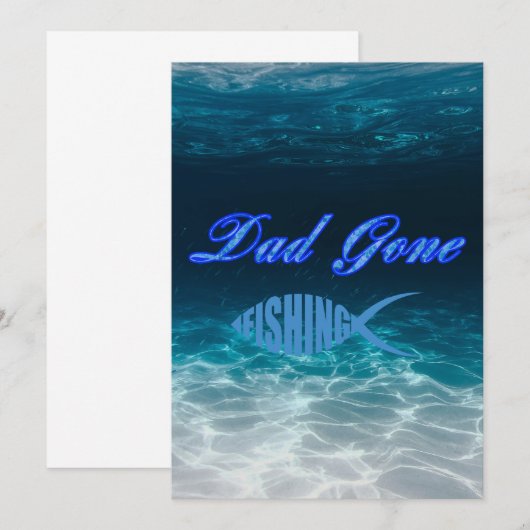 パパ去った魚釣り 招待状 (正面/裏面)