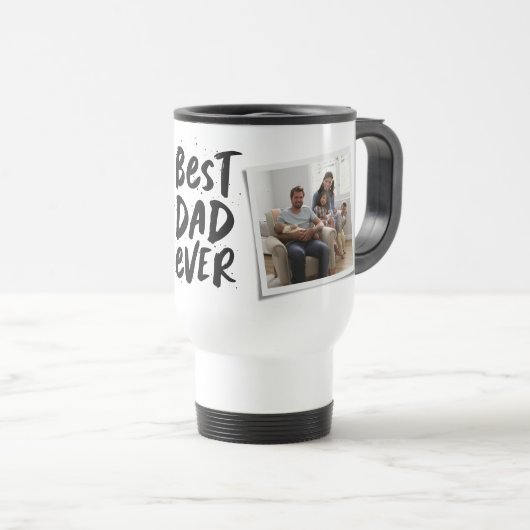 パパ史上2枚の写真を撮ったトレンディーの黒父の日 トラベルマグ (正面右)