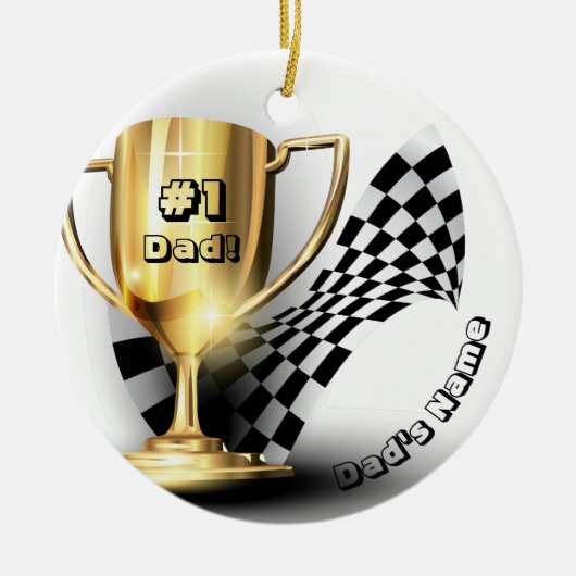 パパ名金ゴールドトロフィー#1パパ セラミックオーナメント (正面)