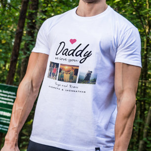 パパ大好きスクリプト3フォトコラージュ父の日ギフト Tシャツ