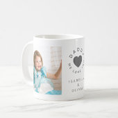 パパ大好きハート2人の子供の写真 コーヒーマグカップ (正面左)