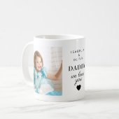 パパ大好きハート2枚の子供の写真 コーヒーマグカップ (正面左)