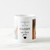 パパ大好きハート2枚の子供の写真 コーヒーマグカップ (中央)