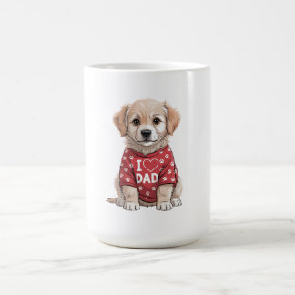 パパ大好き かわいい子犬の肉球プリント コーヒーマグカップ