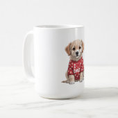 パパ大好き かわいい子犬の肉球プリント コーヒーマグカップ (正面左)