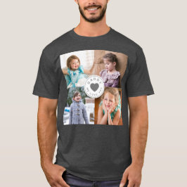 パパ大好き!子供4人の写真コラージュ Tシャツ