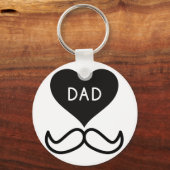 パパ大好き 黒白モダン 父の日のプレゼント キーホルダー (正面)