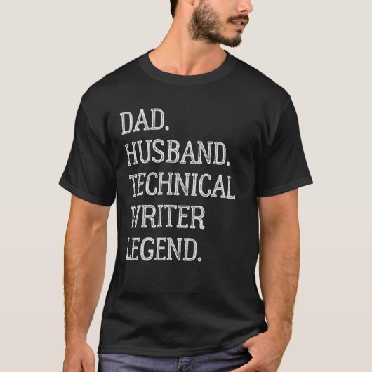 パパ夫テクニカルライター伝説技術書 Tシャツ (正面)