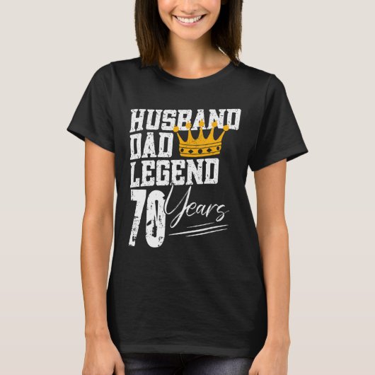 パパ夫レジェンド70年70誕生日70年 Tシャツ (正面)