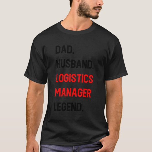 パパ夫ロジスティクスマネージャー伝説事務おもしろい所 Tシャツ (正面)