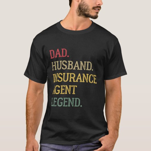 パパ夫保険募集人伝説保険募集人 Tシャツ (正面)