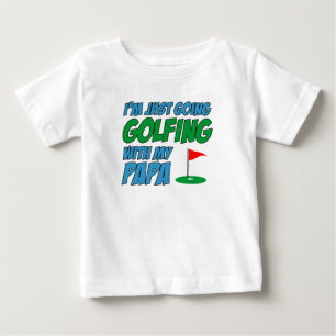 パパ孫とゴルフに行く ベビーTシャツ