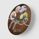 パパ孫への贈り物フォトコラージュじいちゃん ラウンド壁時計 (傾斜)